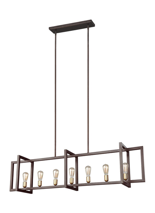 Finnegan 7-Light Linear Pendant in New World Bronze