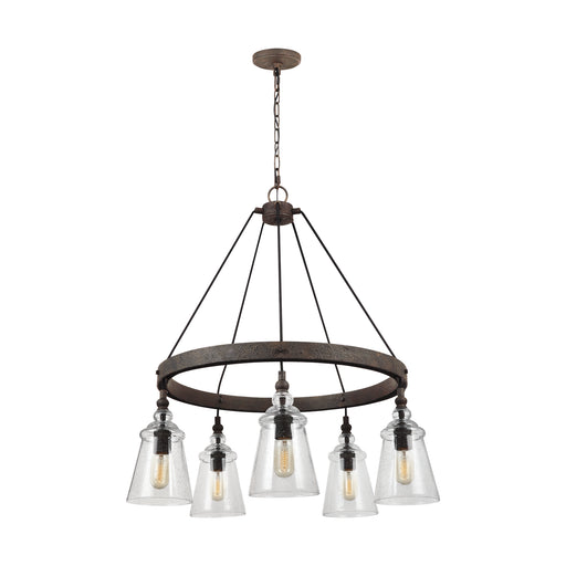 Loras Five Light Chandelier in Dark Weathered Iron