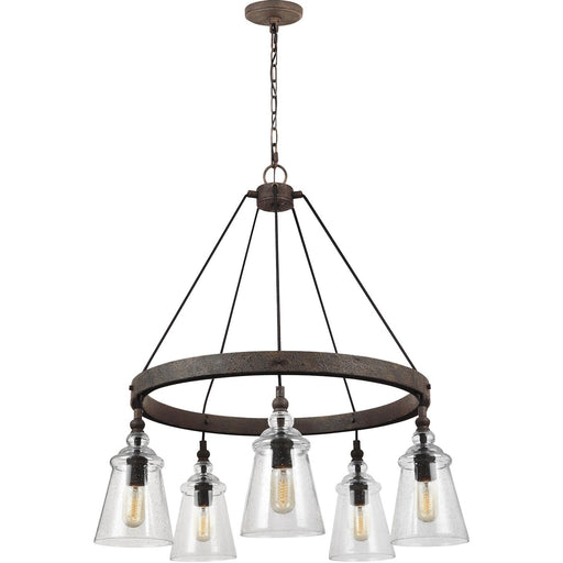 Loras 5-Light Chandelier in Dark Weathered Iron