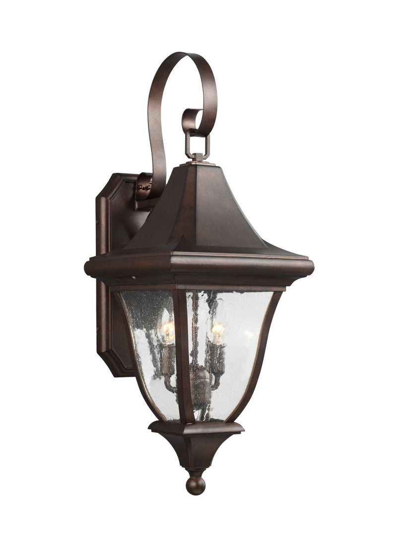 Oakmont 2-Light Small Outdoor Wall Lantern in Patina Bronze