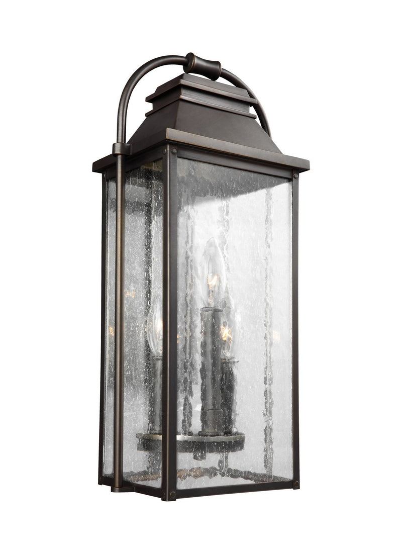 Wellsworth Small 3-Light Outdoor Wall Lantern in Antique Bronze