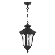 Oxford Medium Outdoor Pendant Lantern in Textured Black