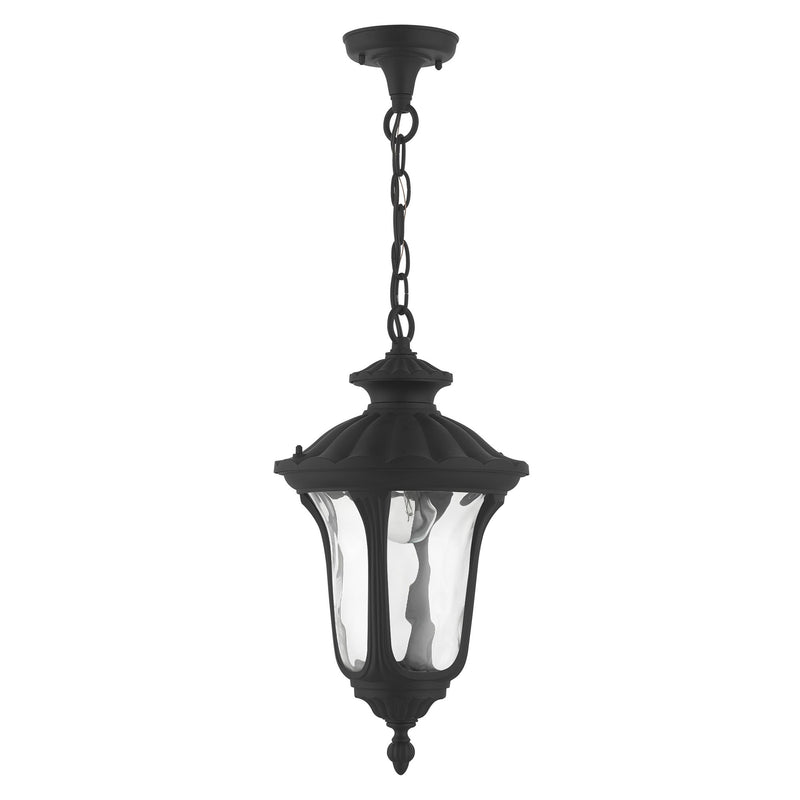 Oxford Medium Outdoor Pendant Lantern in Textured Black