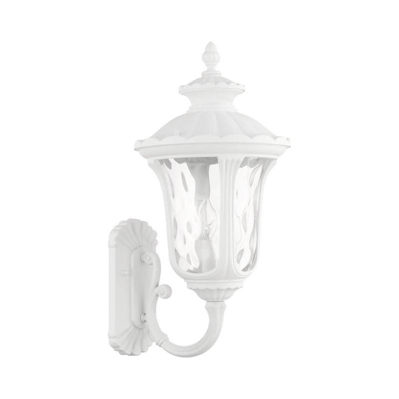 Oxford 3-Light Large Outdoor Wall Lantern (Up Mount) in Textured White