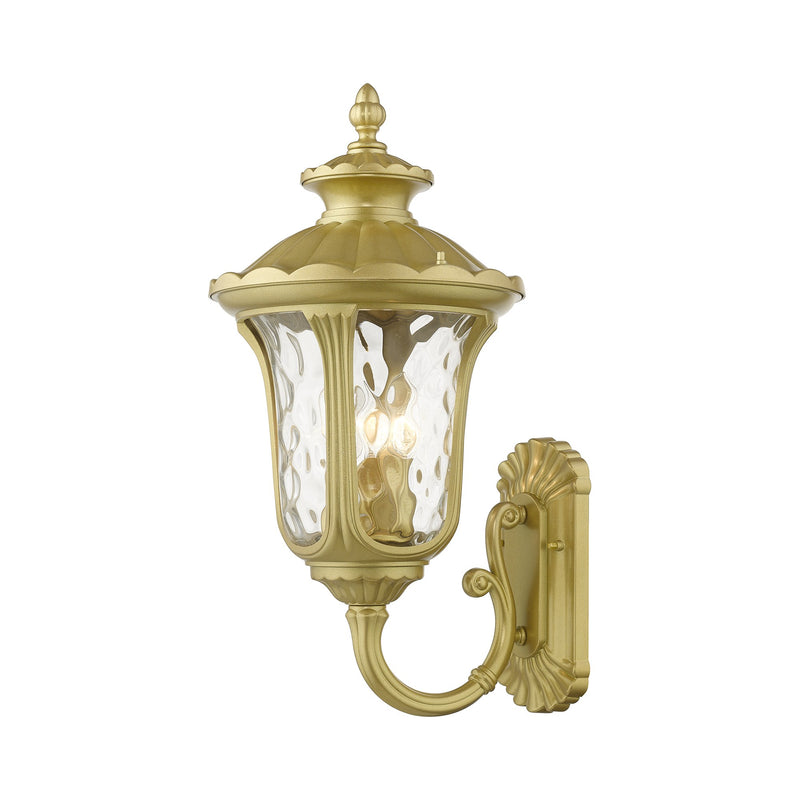 Oxford 3-Light Large Outdoor Wall Lantern (Up Mount) in Soft Gold