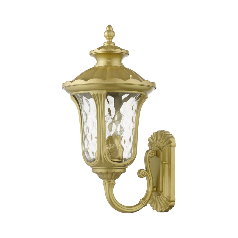Oxford 3-Light Large Outdoor Wall Lantern (Up Mount) in Soft Gold