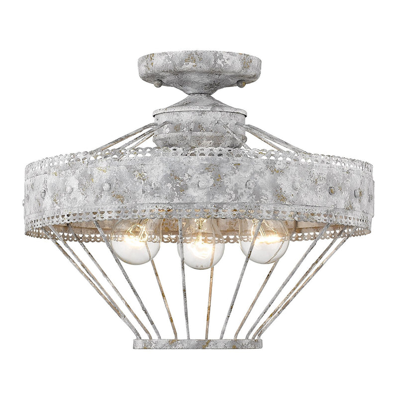 Ferris 3-Light Semi-Flush Mount in Oyster