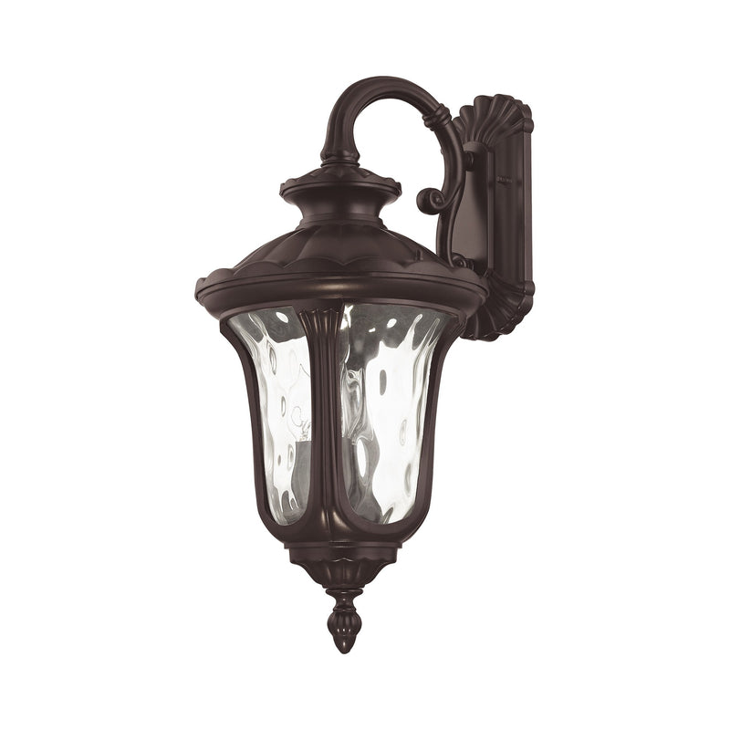 Oxford 3-Light Large Outdoor Wall Lantern (Down Mount) in Bronze
