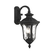 Oxford 3-Light Large Outdoor Wall Lantern (Down Mount) in Textured Black
