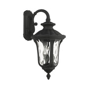 Oxford 3-Light Large Outdoor Wall Lantern (Down Mount) in Textured Black