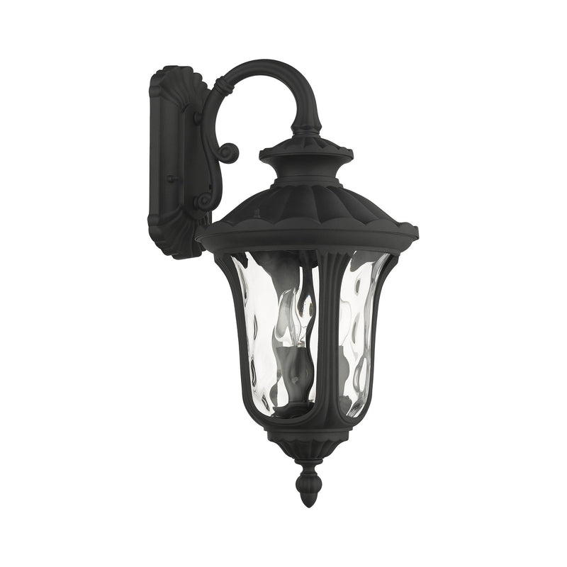 Oxford 3-Light Large Outdoor Wall Lantern (Down Mount) in Textured Black