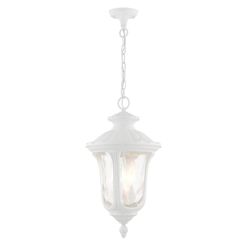 Oxford 3-Light Large Outdoor Pendant Lantern in Textured White