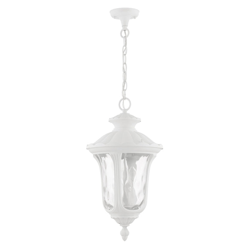 Oxford 3-Light Large Outdoor Pendant Lantern in Textured White