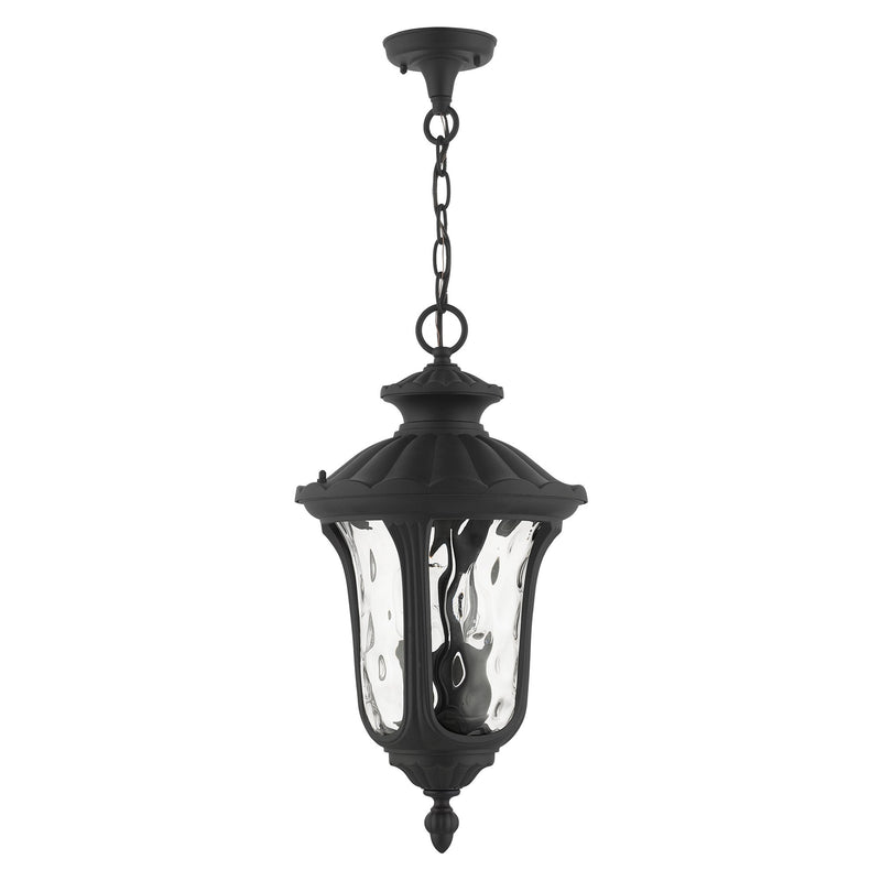 Oxford 3-Light Large Outdoor Pendant Lantern in Textured Black
