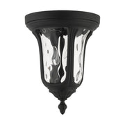Oxford 2-Light Large Outdoor Ceiling Mount in Textured Black