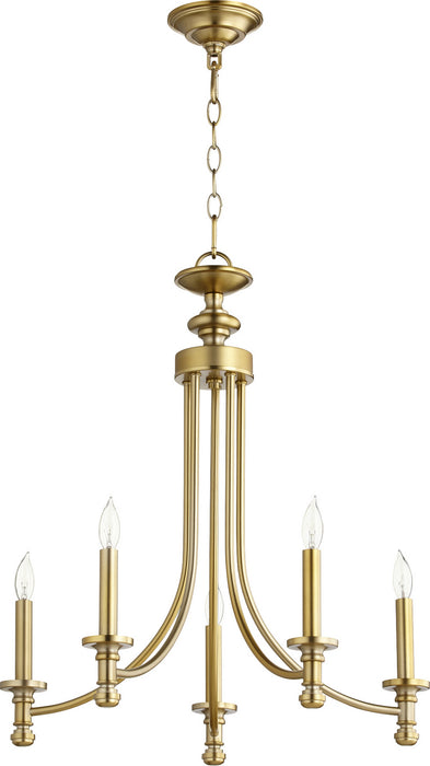Rossington Transitional Chandelier in Aged Brass