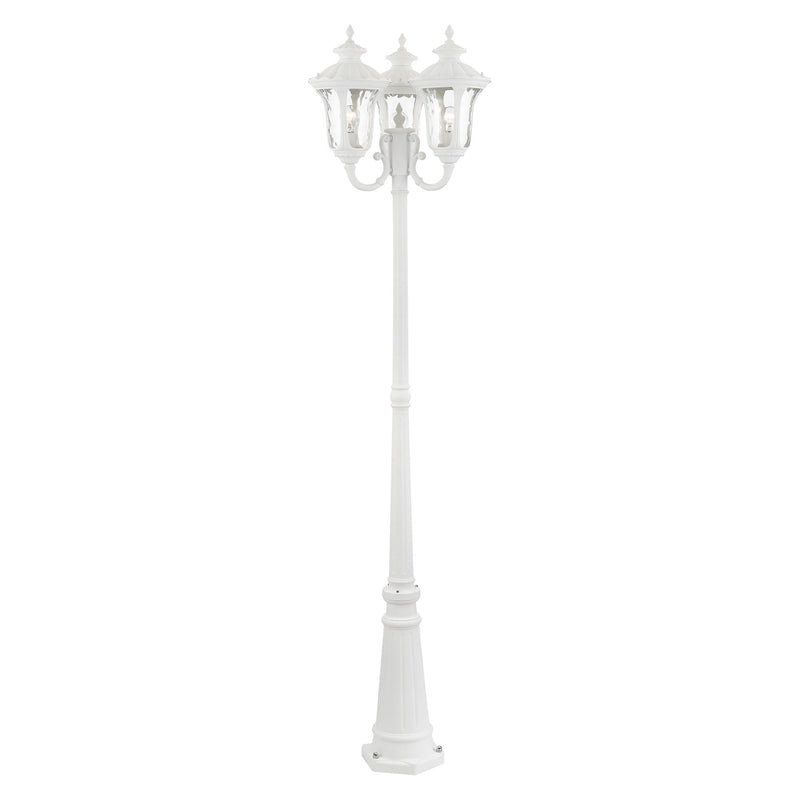 Oxford 3-Head Outdoor Post Light in Textured White