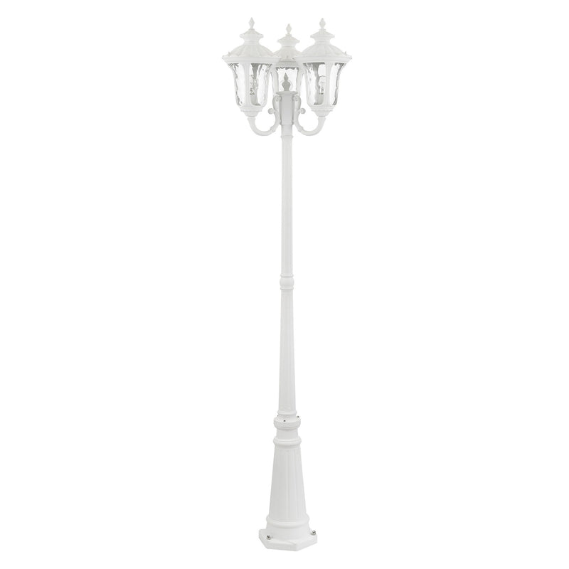 Oxford 3-Head Outdoor Post Light in Textured White