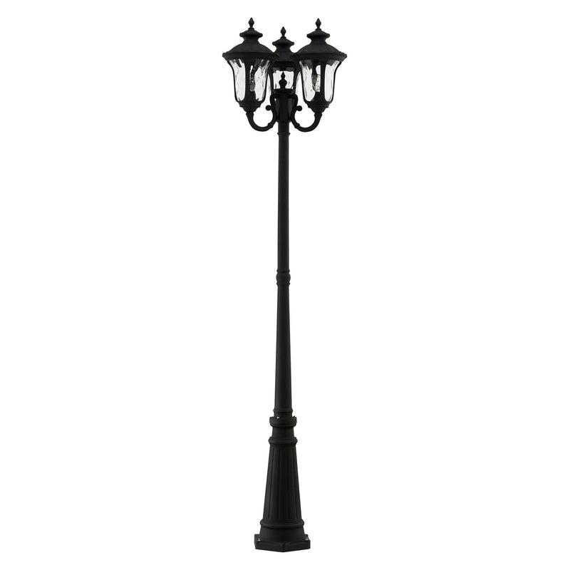 Oxford 3-Head Outdoor Post Light in Textured Black