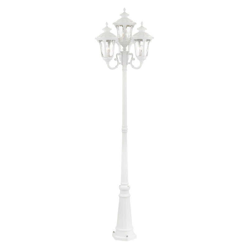 Oxford 4-Head Outdoor Post Light in Textured White