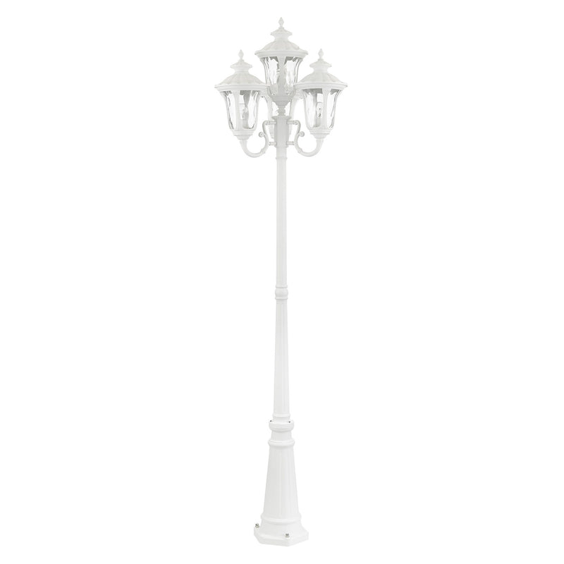 Oxford 4-Head Outdoor Post Light in Textured White
