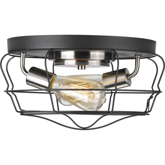 Gauge Two Light Flush Mount in Graphite