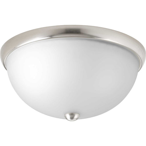 Etched Glass Dome Two Light Flush Mount in Brushed Nickel