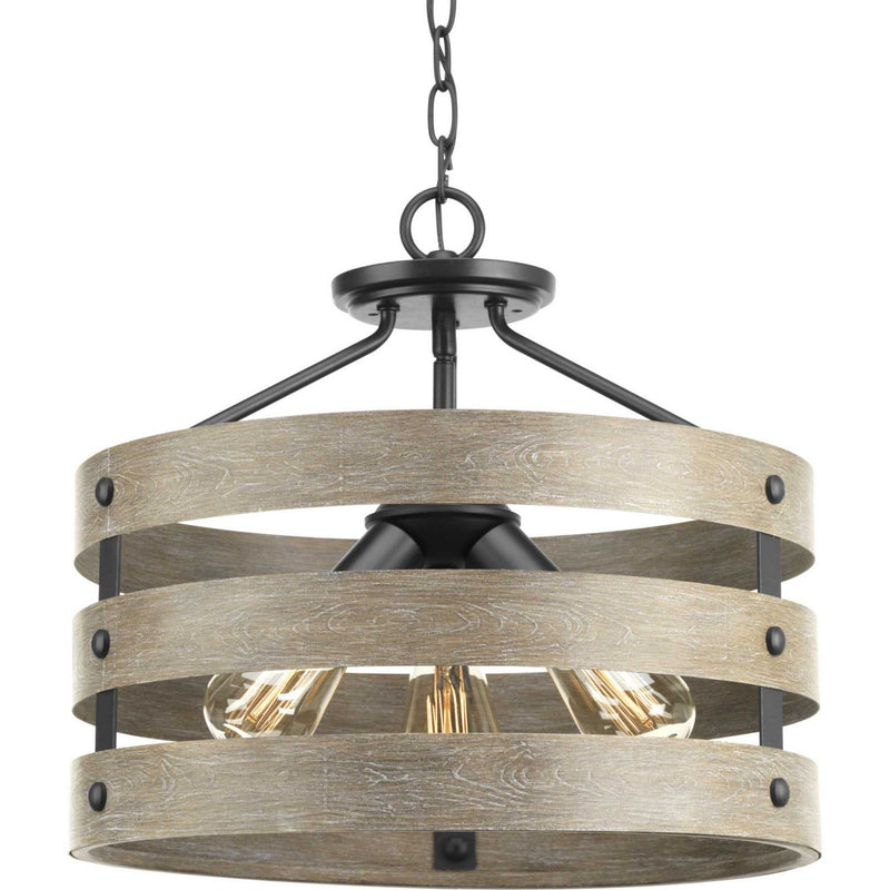 Gulliver 3-Light Semi-Flush Mount in Graphite