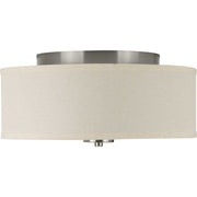 Inspire LED Off-White Shade Flush Mount in Brushed Nickel