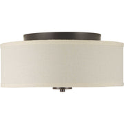 Inspire LED Off-White Shade Flush Mount in Antique Bronze