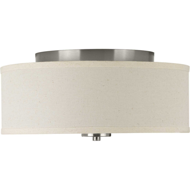 Inspire 2-Light Fabric Shade Flush Mount in Brushed Nickel