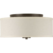 Inspire 2-Light Fabric Shade Flush Mount in Antique Bronze