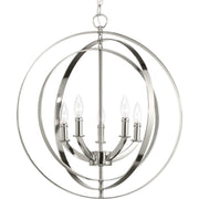 Equinox 5-Light Chandelier in Polished Nickel