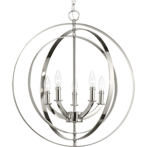 Equinox 5-Light Chandelier in Polished Nickel