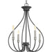 Whisp Four Light Chandelier in Graphite