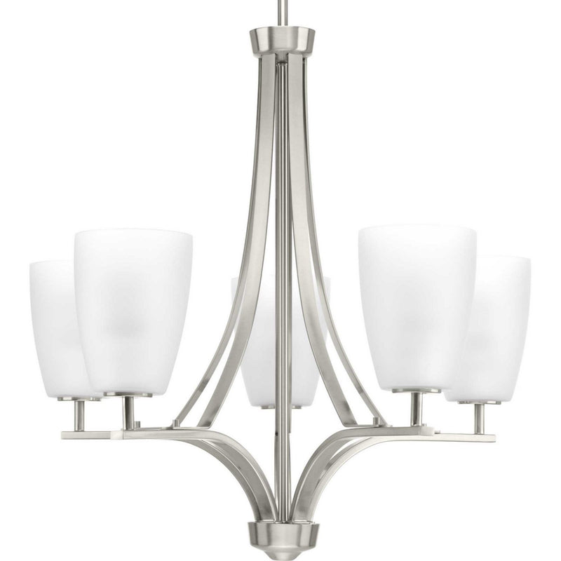 Leap 5-Light Chandelier in Brushed Nickel