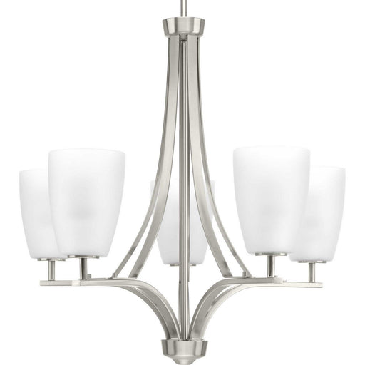 Leap 5-Light Chandelier in Brushed Nickel