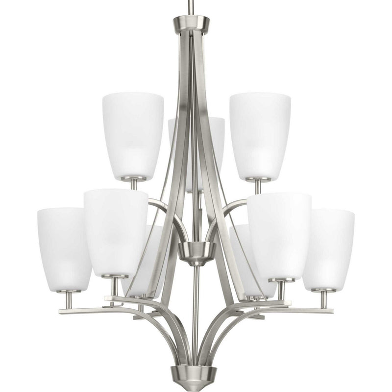 Leap 9-Light Chandelier in Brushed Nickel