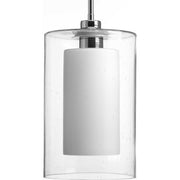 Double Glass 8" Mini Pendant in Polished Chrome