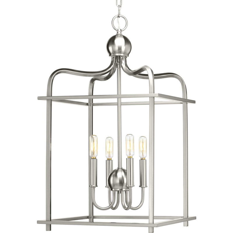 Assembly Hall 4-Light Foyer Chandelier in Brushed Nickel