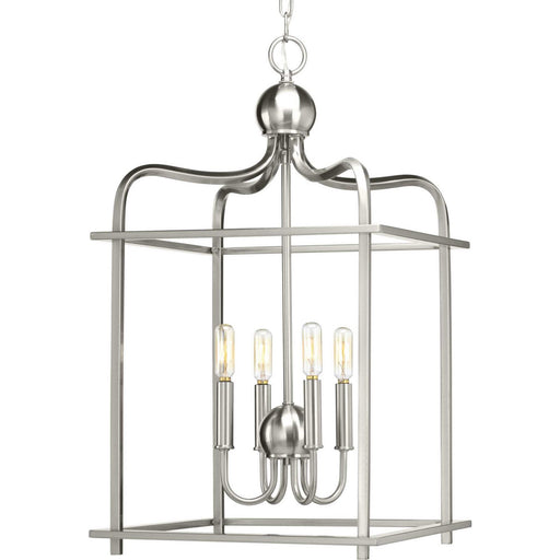 Assembly Hall 4-Light Foyer Chandelier in Brushed Nickel