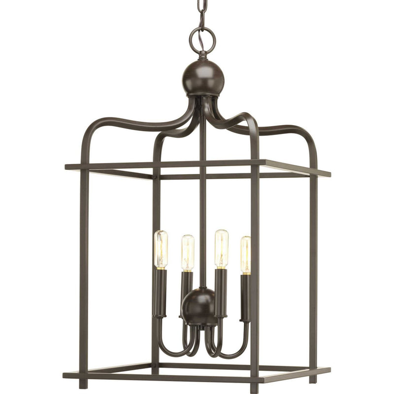 Assembly Hall 4-Light Foyer Chandelier in Antique Bronze