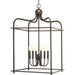 Assembly Hall Six Light Foyer Pendant in Antique Bronze