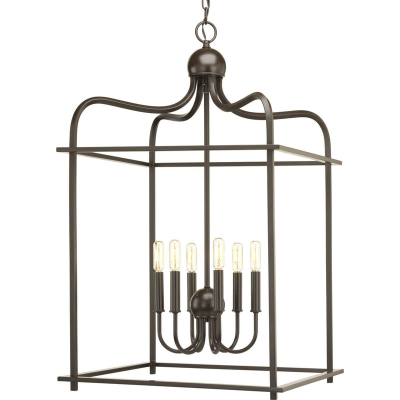 Assembly Hall 6-Light Foyer Chandelier in Antique Bronze