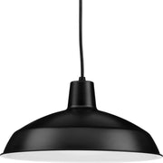 Metal Shade 16" Pendant in Black