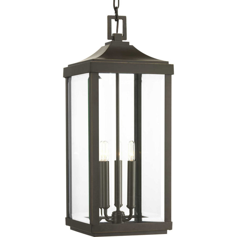 Gibbes Street 3-Light Outdoor Lantern Pendant in Antique Bronze