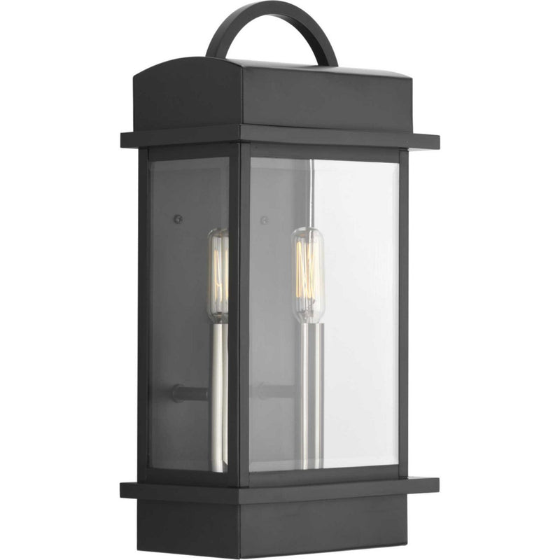 Santee 2-Light Outdoor Wall Lantern in Black