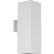 Square 2-Light Outdoor Wall Sconce in White