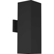 Square 2-Light Outdoor Wall Sconce in Black