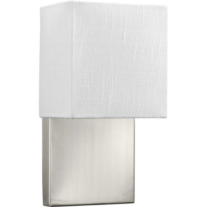 LED Fabric Shade Wall Sconce in Brushed Nickel